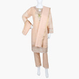 Women's Fancy 3Pcs Suit - Peach, Women Shalwar Suits, Chase Value, Chase Value