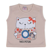 Valuable Newborn Girls Sando T-Shirt - Fawn, Newborn Girls T-Shirts, Chase Value, Chase Value