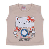 Valuable Newborn Girls Sando T-Shirt - Fawn, Newborn Girls T-Shirts, Chase Value, Chase Value