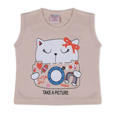 Valuable Newborn Girls Sando T-Shirt - Fawn, Newborn Girls T-Shirts, Chase Value, Chase Value
