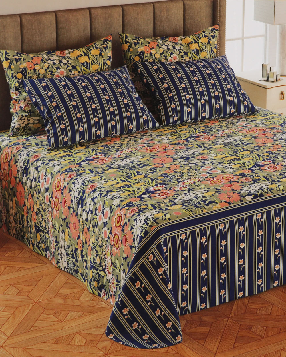 5Pcs Bedsheet Set 94*96, Double Size Bed Sheet, Chase Value, Chase Value