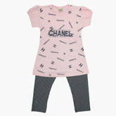 Girls Half Sleeves Tight Suit - Light Pink, Girls Shalwar Kameez, Chase Value, Chase Value