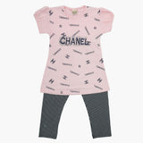 Girls Half Sleeves Tight Suit - Light Pink, Girls Shalwar Kameez, Chase Value, Chase Value