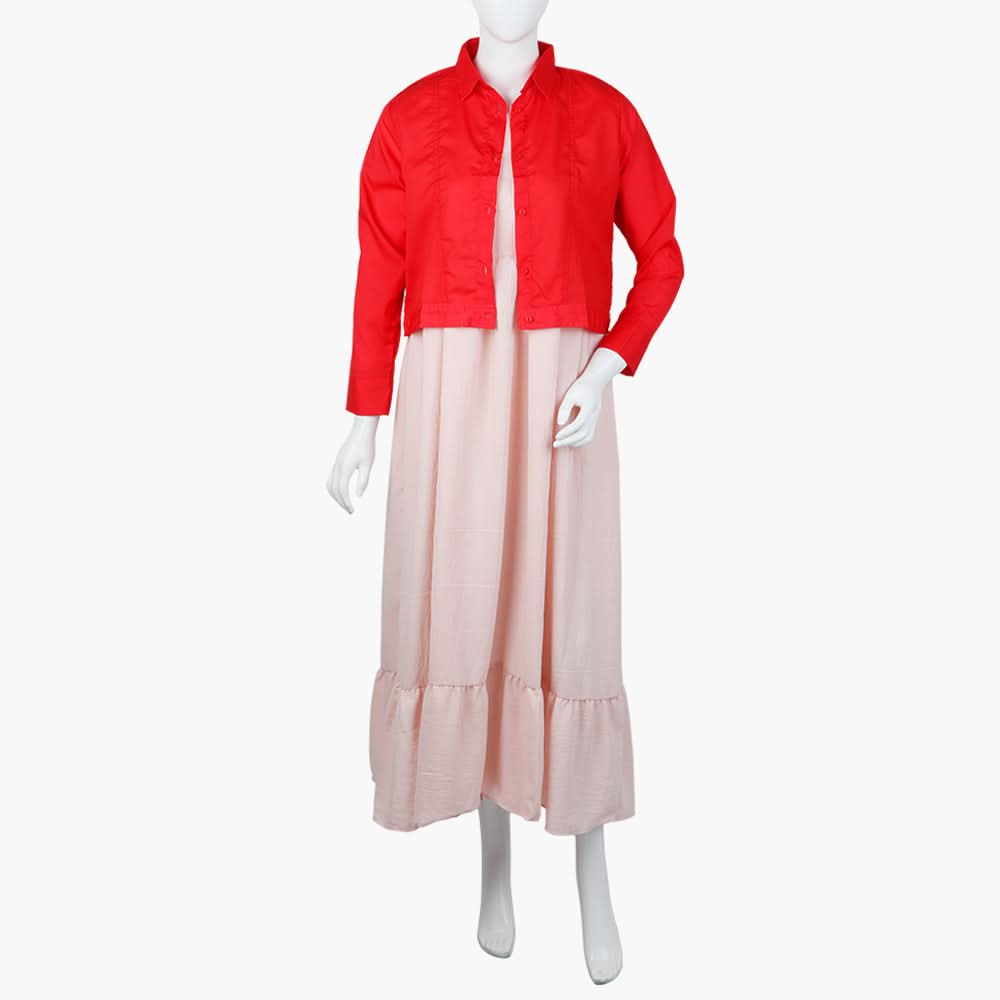 Women's Plain Maxi With Top - Rose Pink, Women T-Shirts & Tops, Chase Value, Chase Value