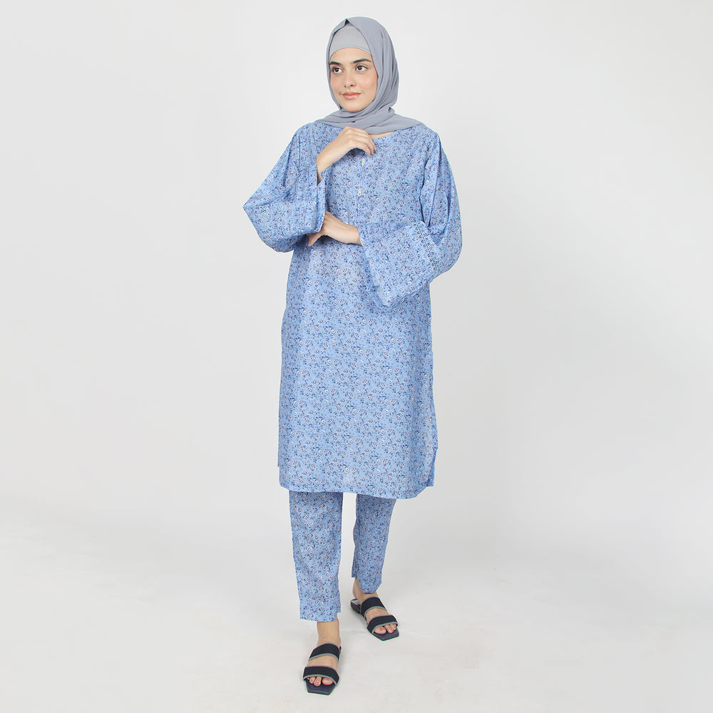 Women's Western Co-Ord Set - Blue, Women Co-Ord Set, Chase Value, Chase Value