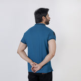 Men's Half Sleeves Polo T-Shirt - Steel Blue, Men's T-Shirts & Polos, Chase Value, Chase Value
