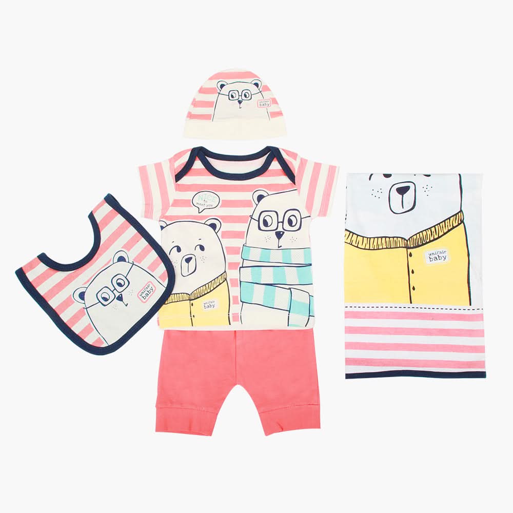Newborn Boys Gift Set 05 Pcs - Pink, Newborn Gift Set, Chase Value, Chase Value