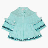 Girls Woven Top - Cyan, Girls Tops, Chase Value, Chase Value