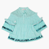 Girls Woven Top - Cyan, Girls Tops, Chase Value, Chase Value