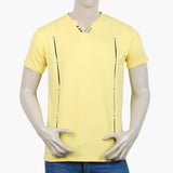 Men's Round Neck Half Sleeves T-Shirt - Yellow, Men's T-Shirts & Polos, Chase Value, Chase Value