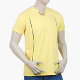 Men's Round Neck Half Sleeves T-Shirt - Yellow, Men's T-Shirts & Polos, Chase Value, Chase Value