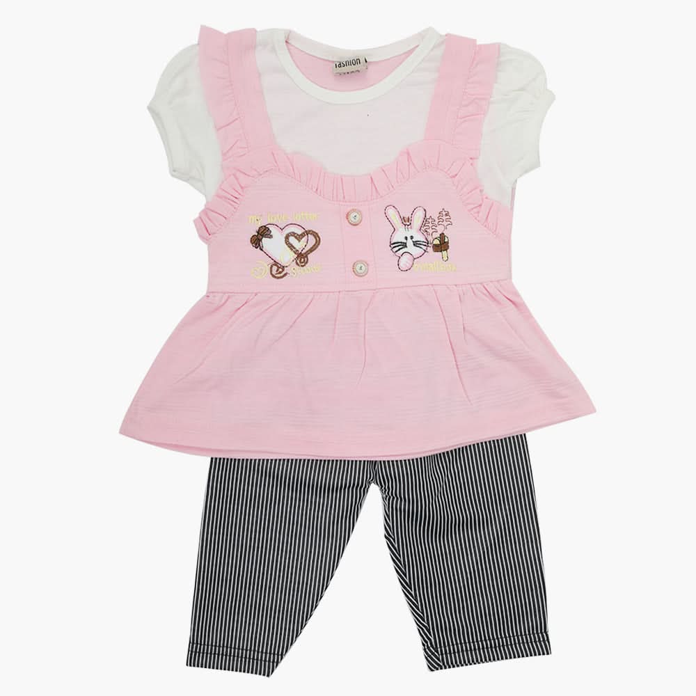 Girls Half Sleeves Suit - Light Pink, Girls Suits, Chase Value, Chase Value