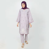 Women's Chambray Emboridered 2pcs Suit - Purple, Women Shalwar Suits, Chase Value, Chase Value