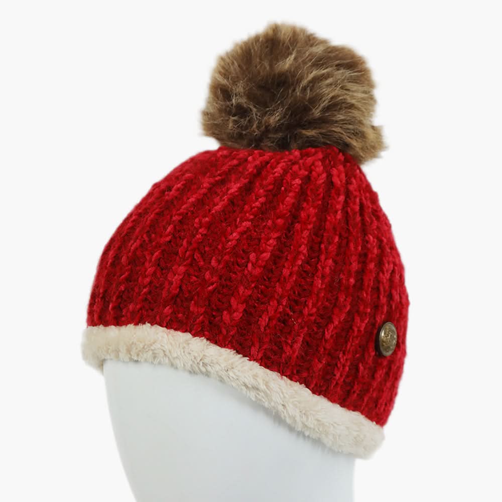 Women's Woolen Cap - Red, Women Hats & Caps, Chase Value, Chase Value