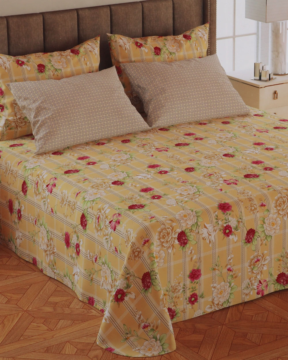 5Pcs Bedsheet Set 94*96, Double Size Bed Sheet, Chase Value, Chase Value
