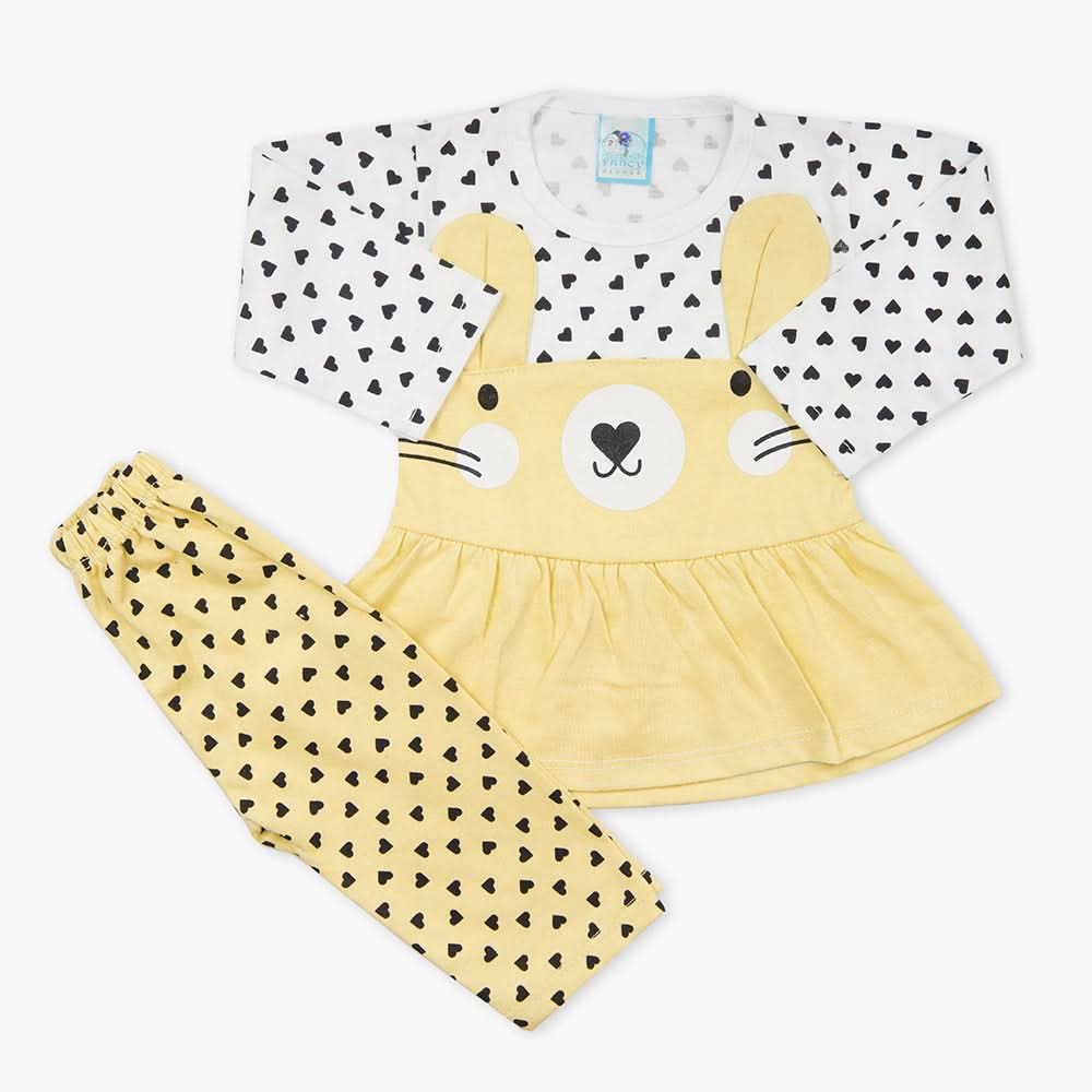 Newborn Girls Full Sleeves Suit - Yellow, Newborn Girls Winterwear, Chase Value, Chase Value