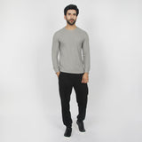 Men's Full Sleeves Round Neck T-Shirt - Grey, Men's T-Shirts & Polos, Chase Value, Chase Value