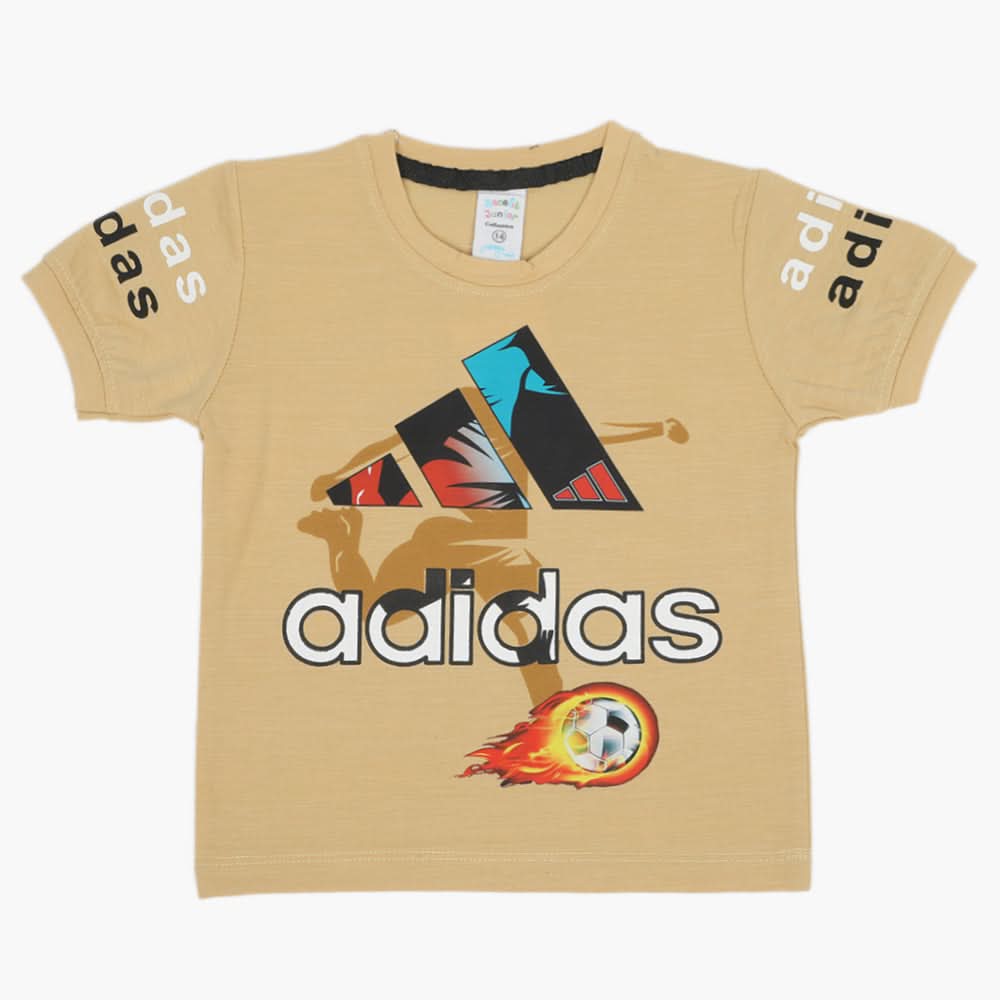 Boys Half Sleeves T-Shirt - Beige, Boys T-Shirts, Chase Value, Chase Value
