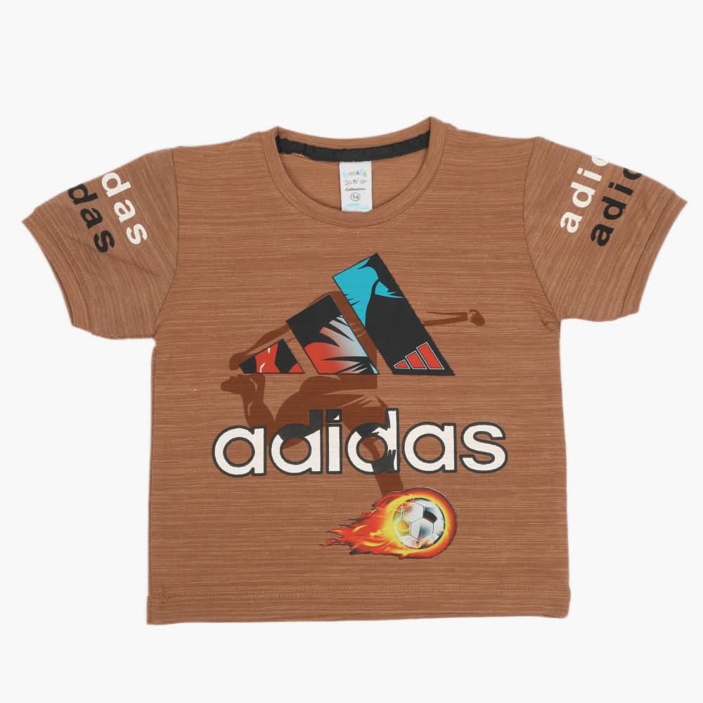 Boys Half Sleeves T-Shirt - Brown, Boys T-Shirts, Chase Value, Chase Value