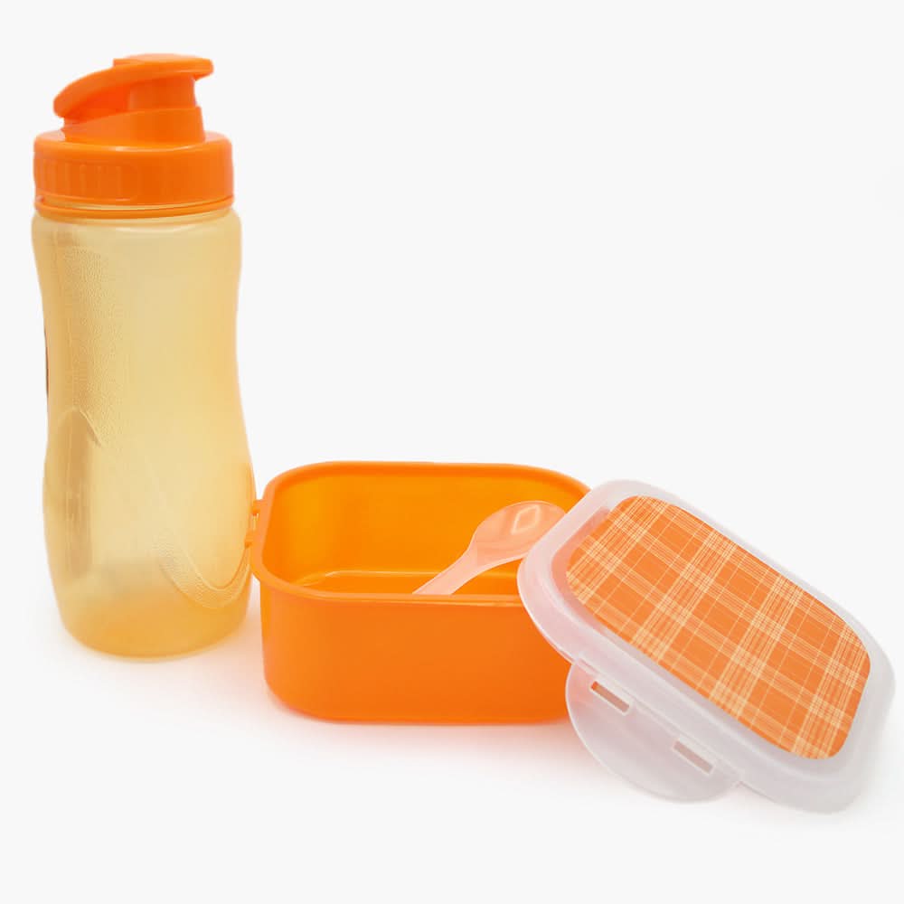Water Bottle & Lunch Box - Orange, Tiffin Boxes & Bottles, Chase Value, Chase Value