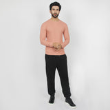 Men's Full Sleeves Round Neck T-Shirt - Peach, Men's T-Shirts & Polos, Chase Value, Chase Value