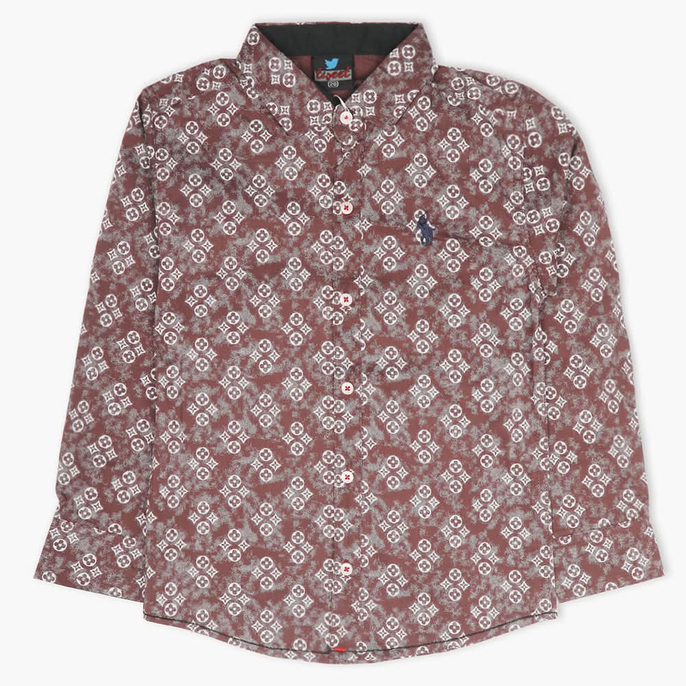 Boys Full Sleeves Shirt - Dark Brown, Boys Shirts, Chase Value, Chase Value