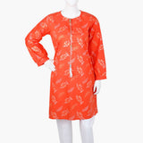 Women's Printed Kurti - Orange, Women Ready Kurtis, Chase Value, Chase Value