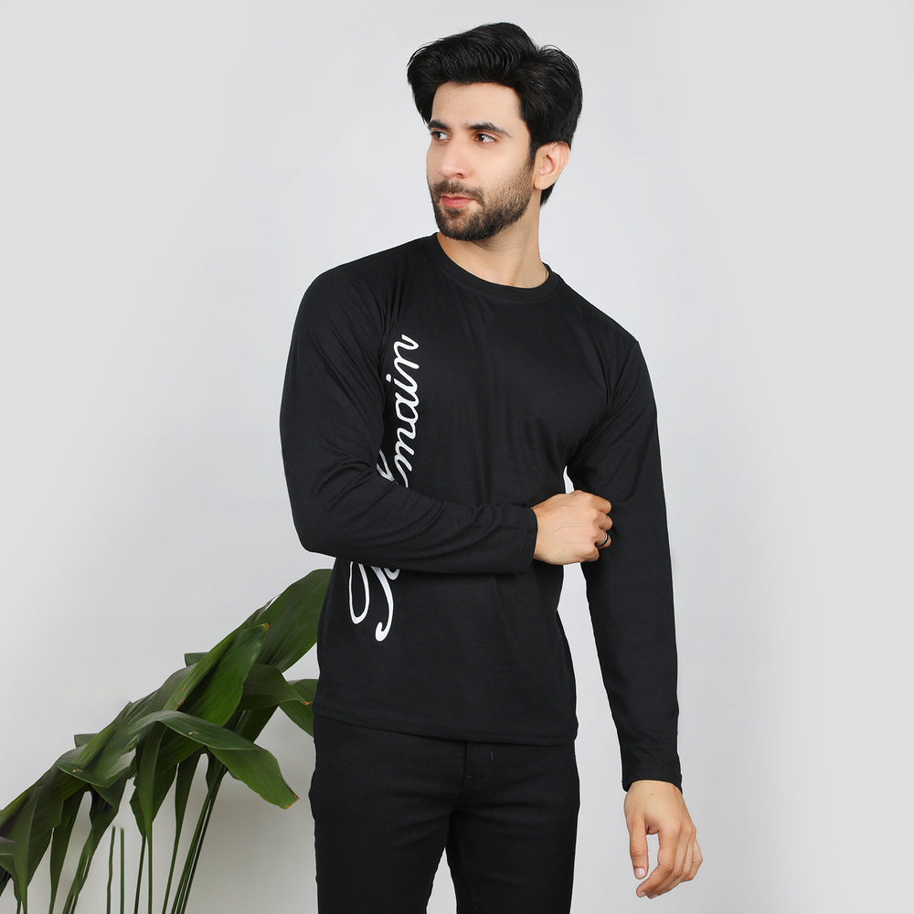 Men's Full Sleeves T-Shirt - Black, Men's T-Shirts & Polos, Chase Value, Chase Value