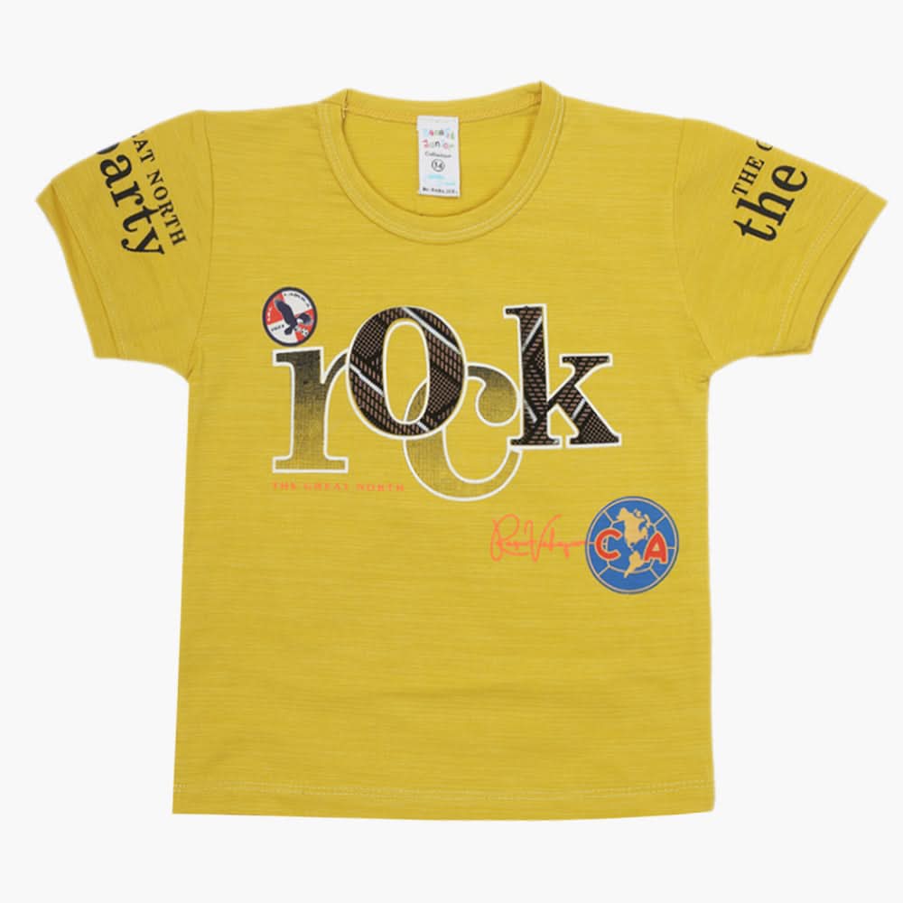 Boys Half Sleeves T-Shirt - Yellow, Boys T-Shirts, Chase Value, Chase Value