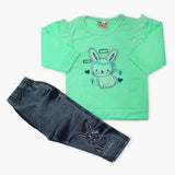 Newborn Girls Full Sleeves Suit - Cyan, Newborn Girls Winterwear, Chase Value, Chase Value