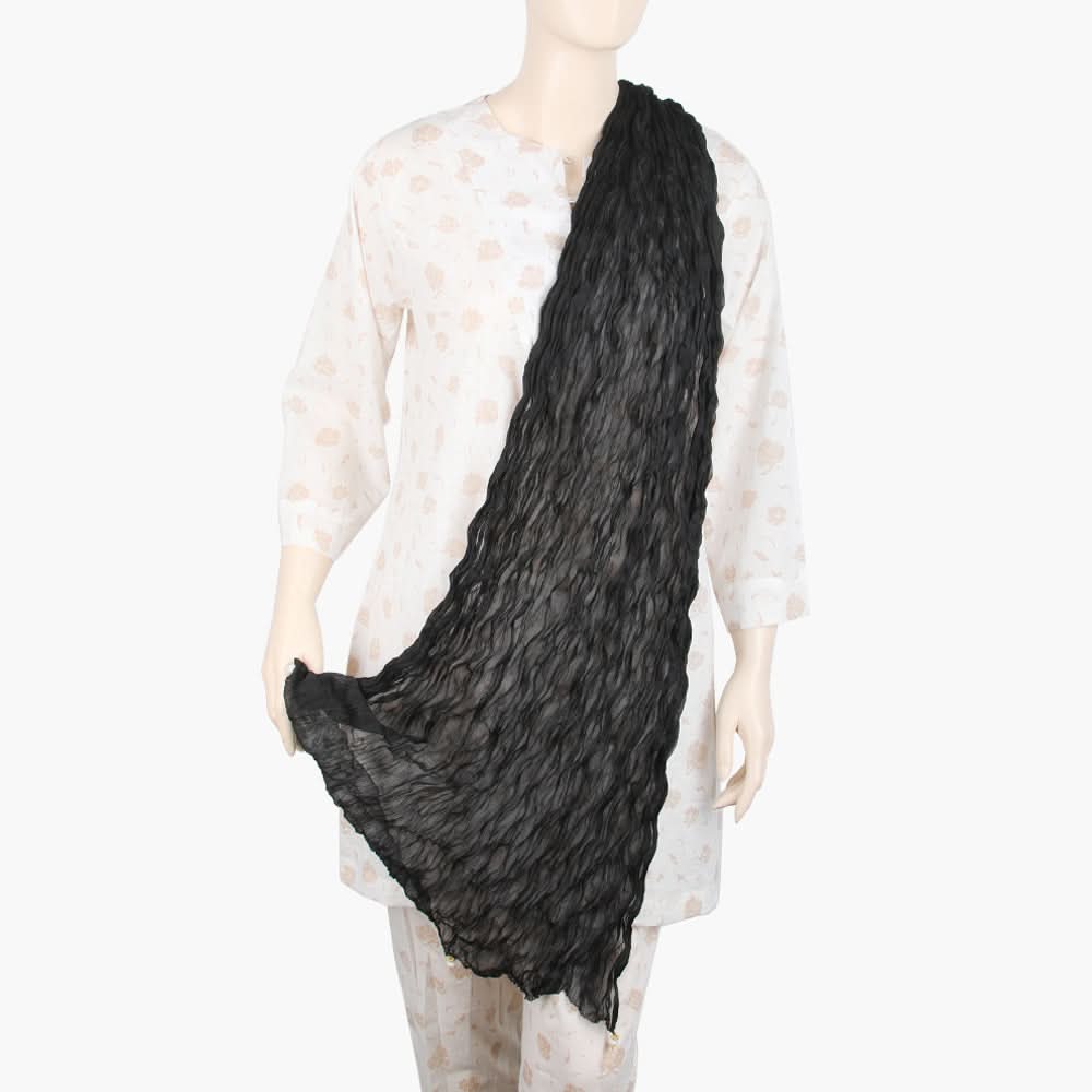 Women's Chiffon Dupatta - Black, Women Dupatta, Chase Value, Chase Value