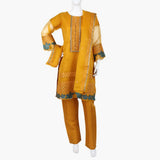 Women's Organza Fancy 03Pcs Suit - Mustard, Women Shalwar Suits, Chase Value, Chase Value