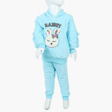 Girls Velour Tracksuit - Sky Blue, Girls Suits, Chase Value, Chase Value