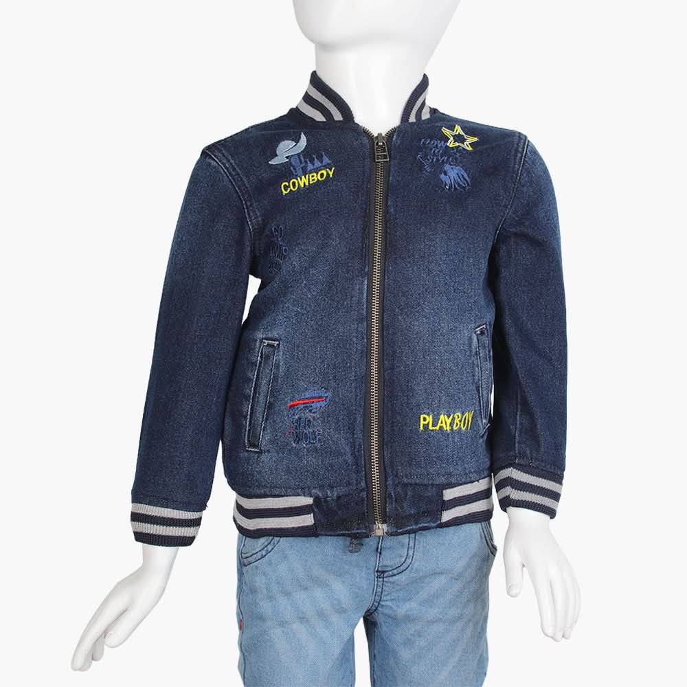 Boys Denim Jacket - Dark Blue, Boys Jackets & Blazers, Chase Value, Chase Value