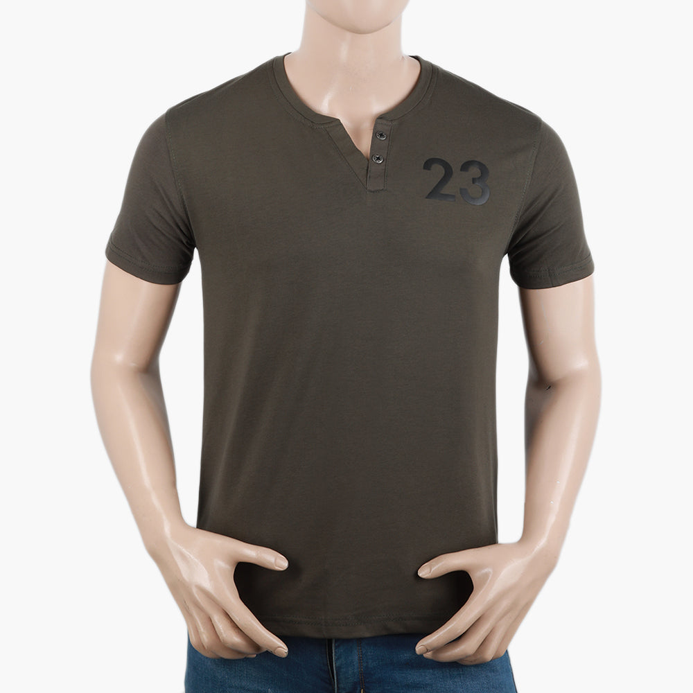 Men's Half Sleeves T-Shirt - Olive Green, Men's T-Shirts & Polos, Chase Value, Chase Value