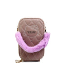 Women's Wallet with Fur Handle