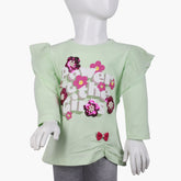 Girls Full Sleeves T-Shirt - Cyan, Girls T-Shirts, Chase Value, Chase Value