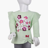Girls Full Sleeves T-Shirt - Cyan, Girls T-Shirts, Chase Value, Chase Value