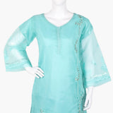 Women's Organza Fancy 03Pcs Suit - Sea Green, Women Shalwar Suits, Chase Value, Chase Value