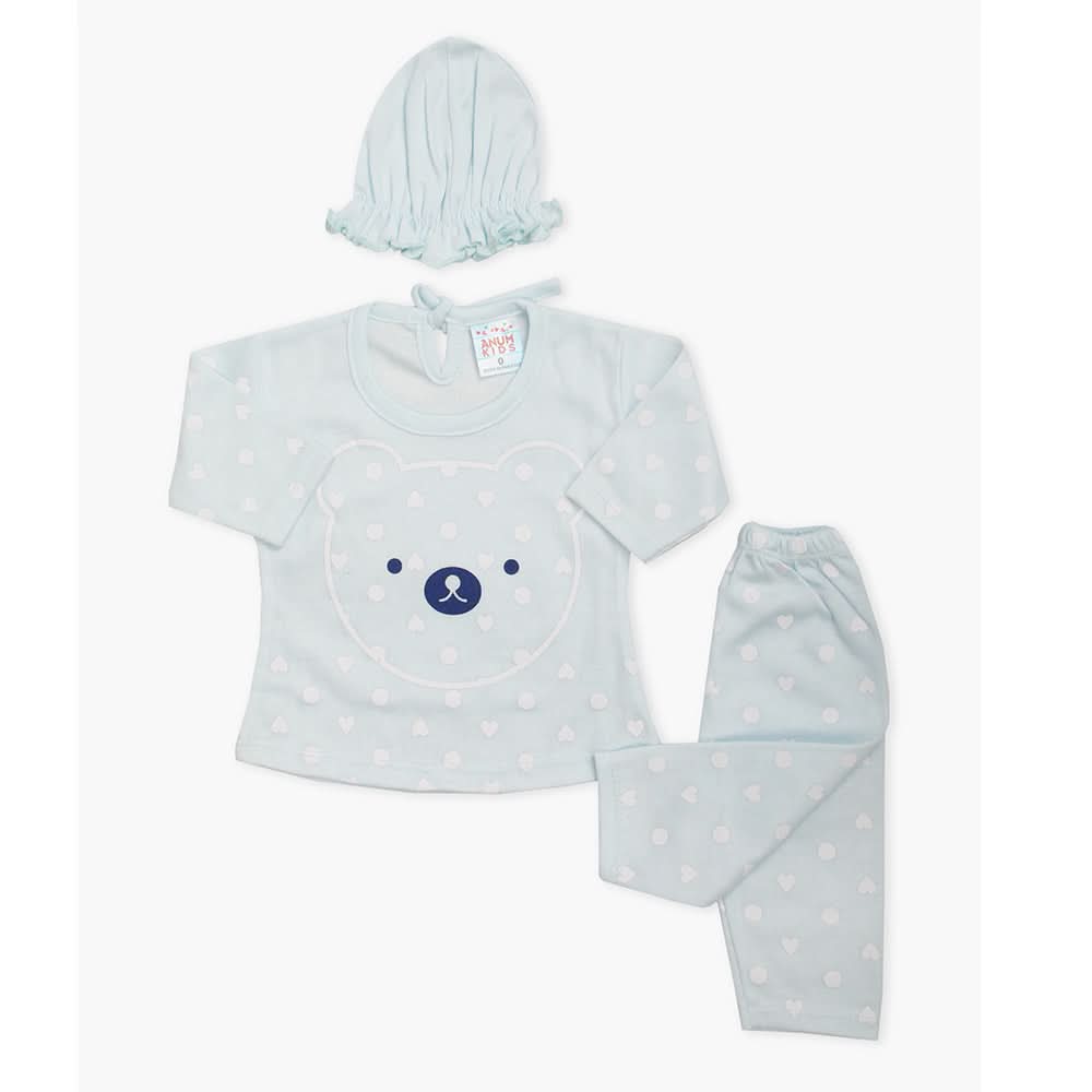 Newborn Girls Full Sleeves Suit - Light Blue, Newborn Girls Winterwear, Chase Value, Chase Value