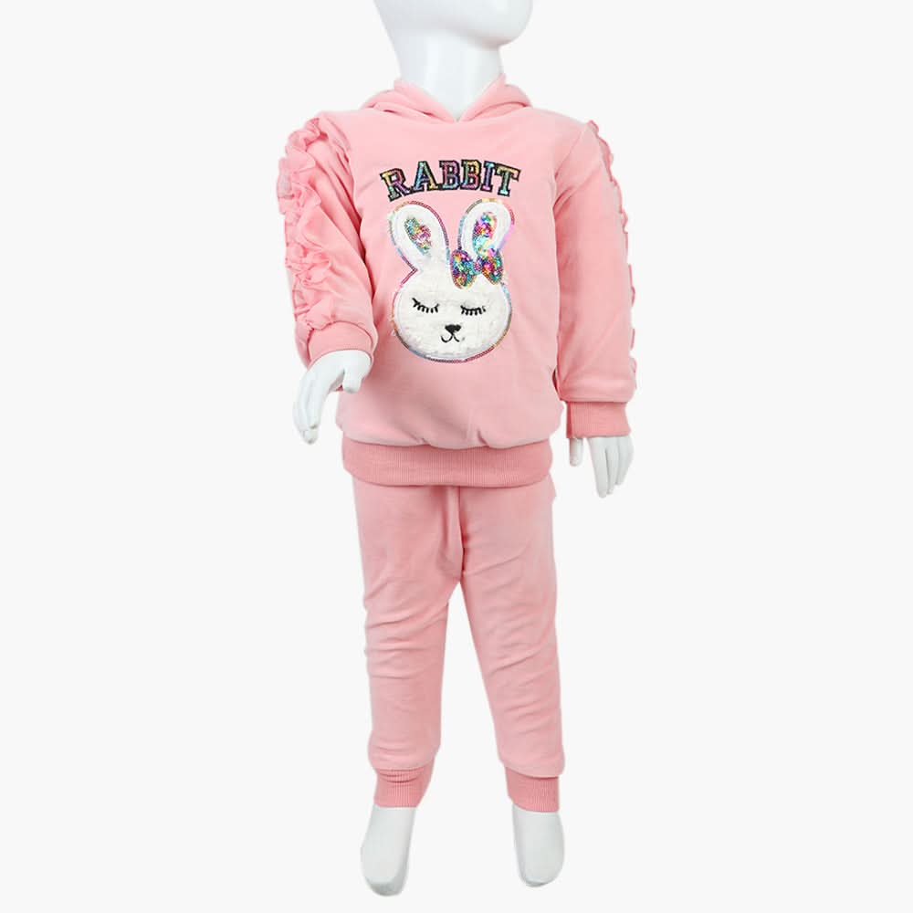 Girls Velour Tracksuit - Pink, Girls Suits, Chase Value, Chase Value