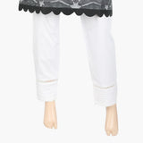 Women's Pintuck Trouser With Lace - White, Women Pants & Tights, Chase Value, Chase Value