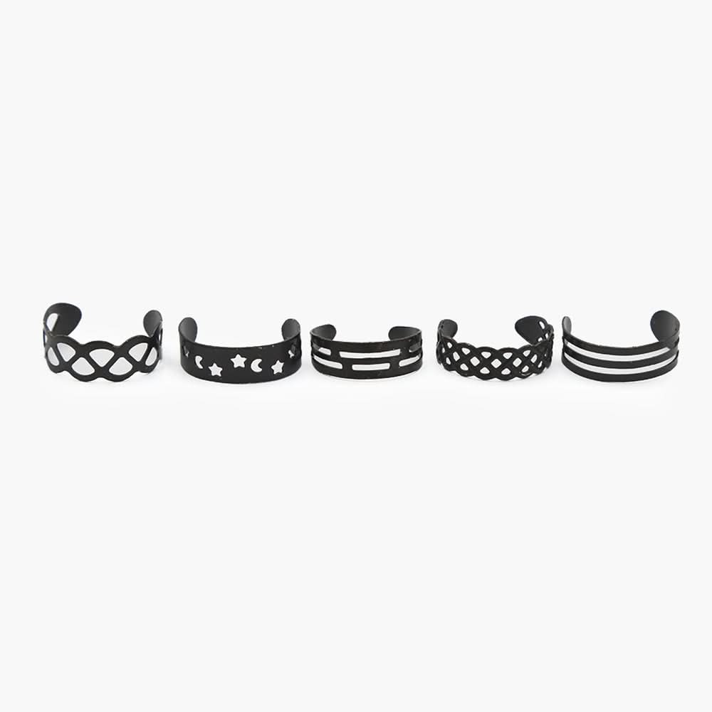 Women's 5pcs Ring - Black, Women Finger Rings, Chase Value, Chase Value