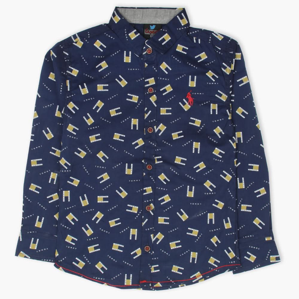 Boys Full Sleeves Shirt - Dark Blue, Boys Shirts, Chase Value, Chase Value