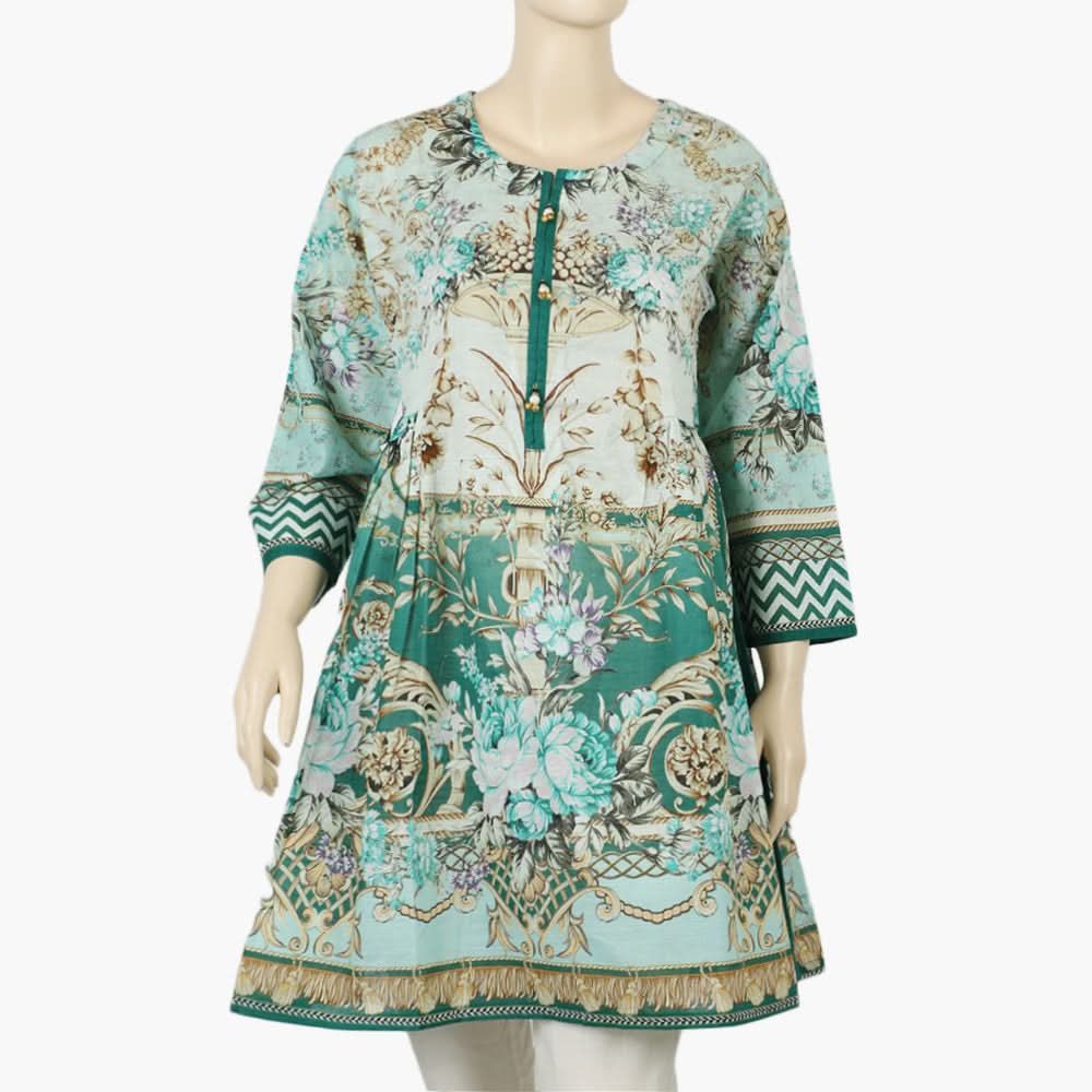Women's Digital Printed Khaddar Stitched Frock - Multi Color, Women Ready Kurtis, Chase Value, Chase Value