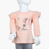 Girls Full Sleeves T-Shirt - Peach, Girls T-Shirts, Chase Value, Chase Value
