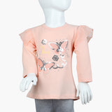 Girls Full Sleeves T-Shirt - Peach, Girls T-Shirts, Chase Value, Chase Value