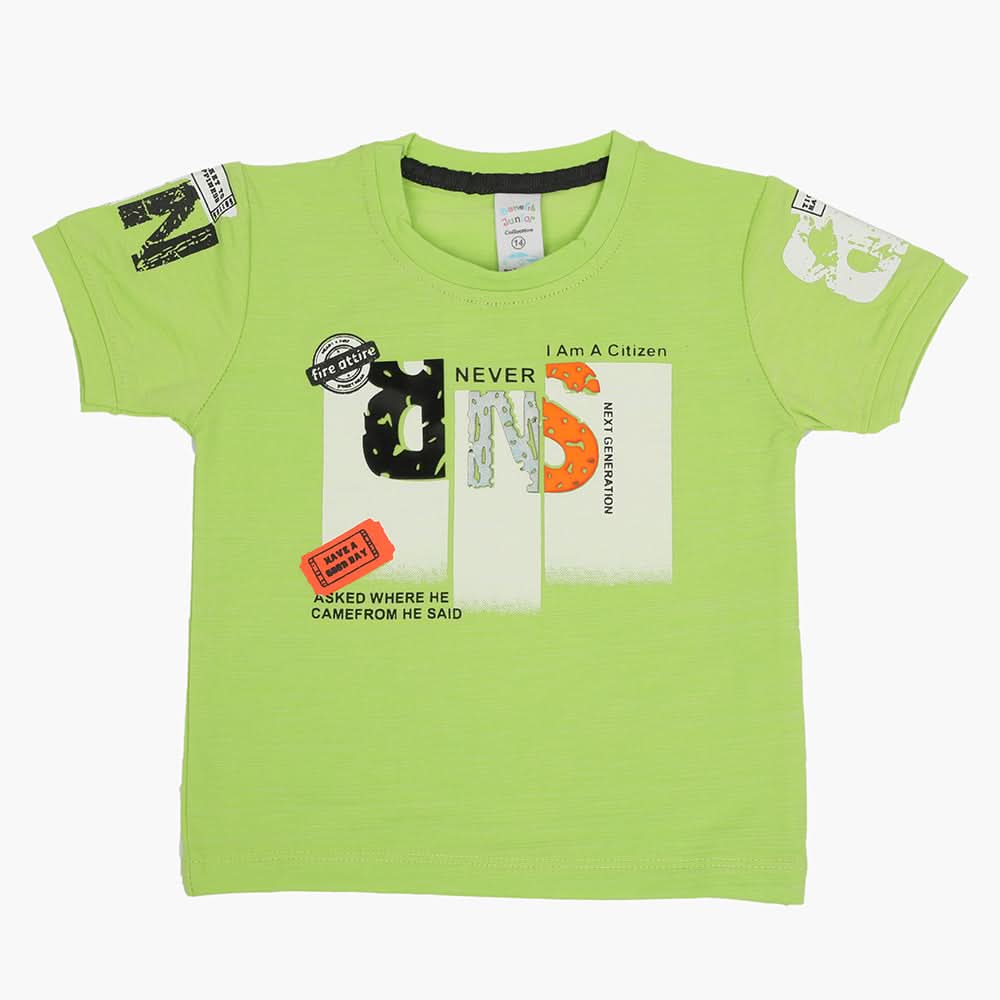 Boys Half Sleeves T-Shirt - Green, Boys T-Shirts, Chase Value, Chase Value