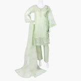 Women's Organza Fancy 03Pcs Suit - Light Green, Women Shalwar Suits, Chase Value, Chase Value