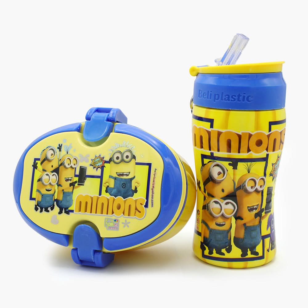 Water Bottle with Lunch Box - Yellow, Tiffin Boxes & Bottles, Chase Value, Chase Value
